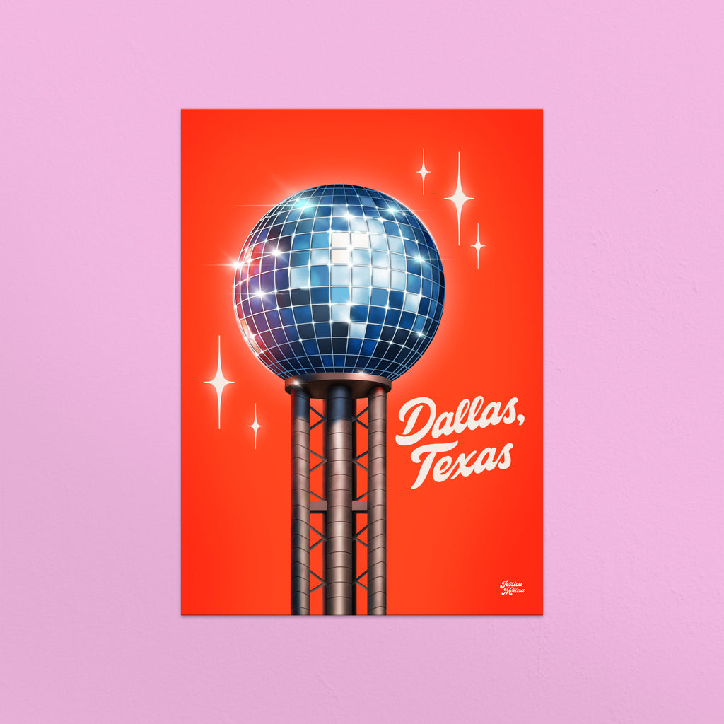 Disco Dallas Art Print