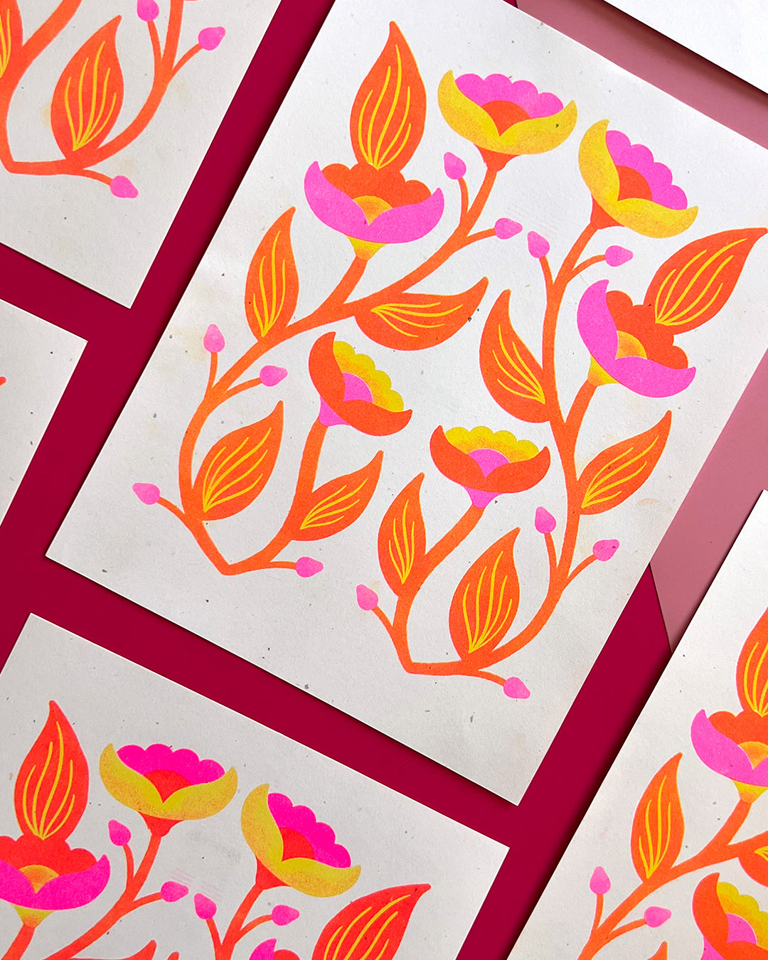 Symmetrical Flowers Limited Edition Riso Print