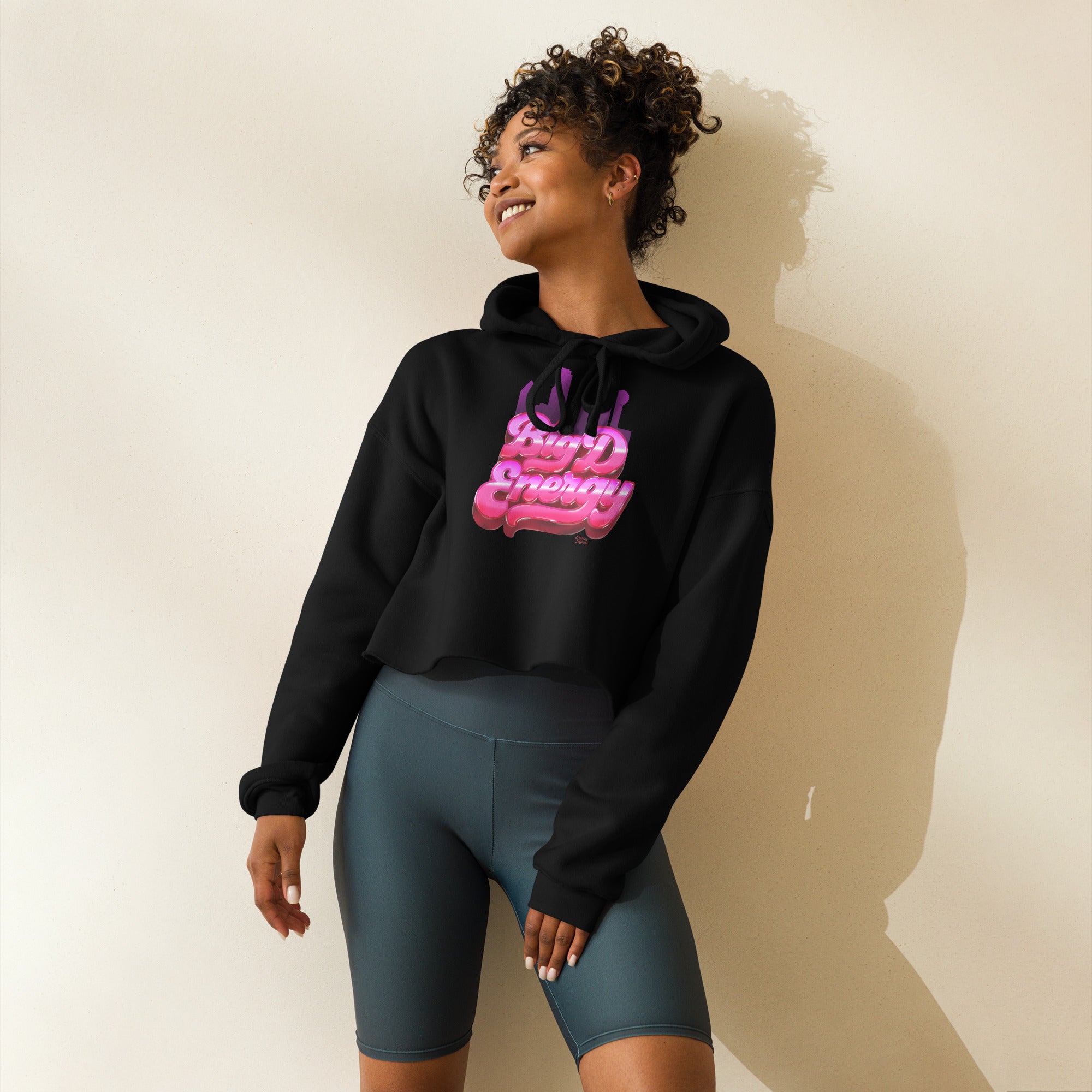 Big D Energy Cropped Hoodie – Neon Honey